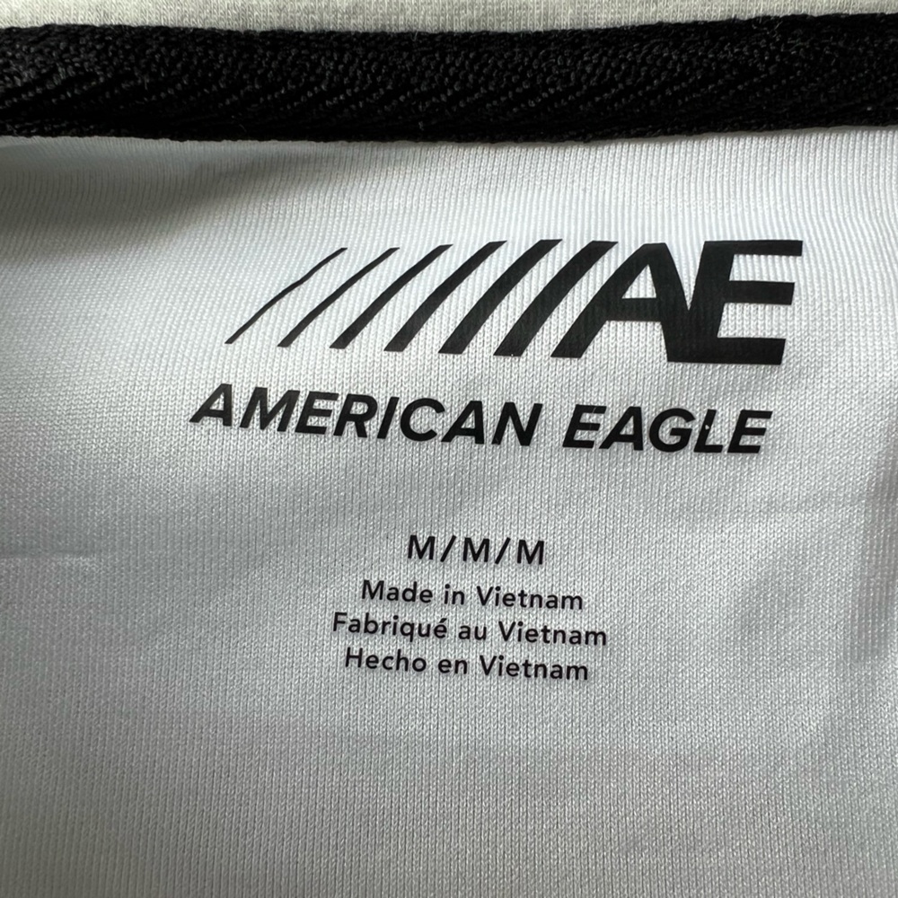 American Eagle Outfitters Heather Gray Full Zip Hoodie Jacket Black Logo Men’s M - Picture 3 of 4